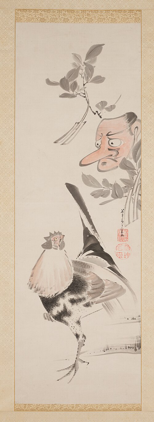 Cockerel and Tengu-Mask, 1775, Itō Jakuchū