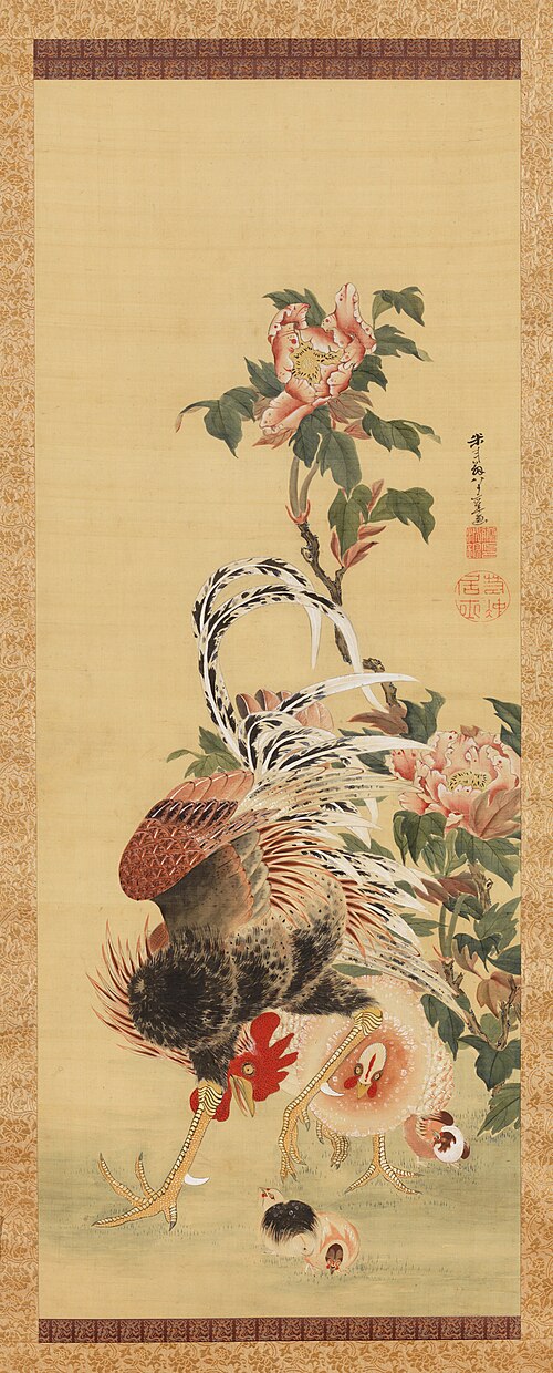 Rooster and Family, 1797, Itō Jakuchū