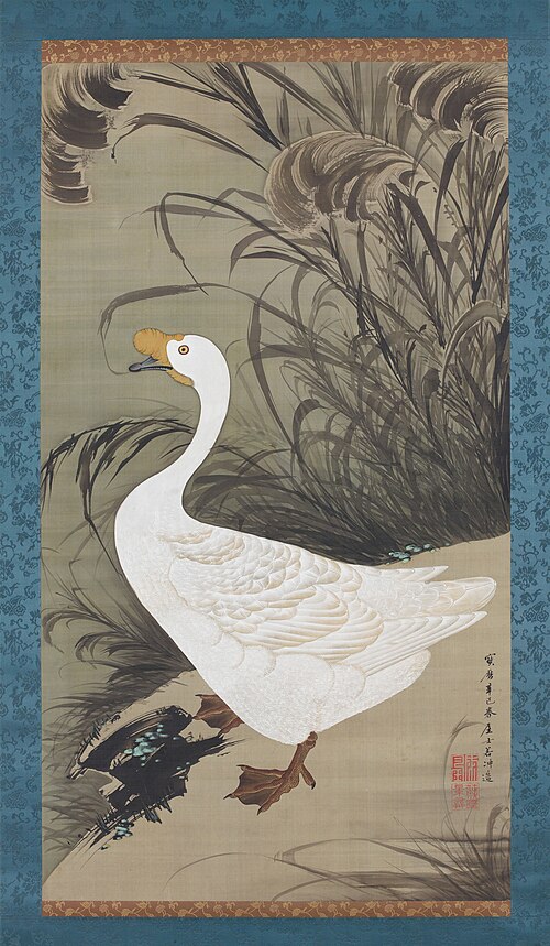 White goose and reeds, 1800, Itō Jakuchū