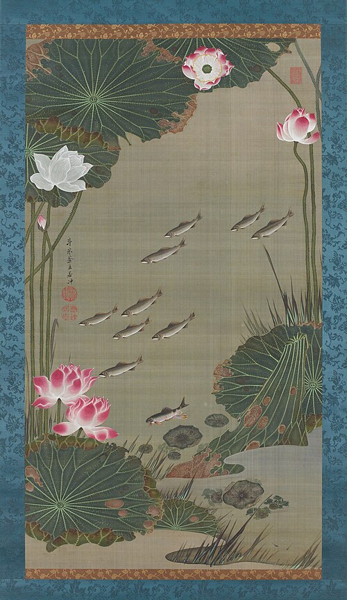Fish in a lotus pond, 1763, Itō Jakuchū