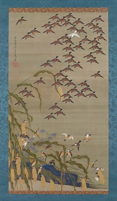 Autumn Millet and Sparrows, 1759, Itō Jakuchū