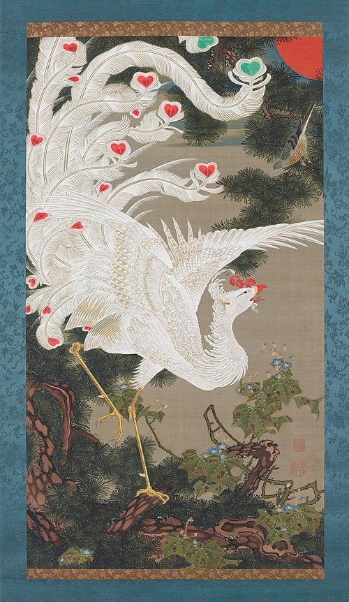 White phoenix and old pine, , Itō Jakuchū