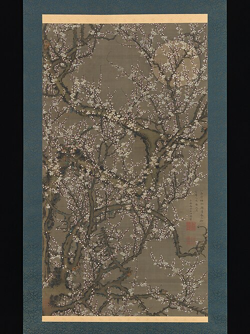 White Plum Blossoms and Moon, 1755, Itō Jakuchū