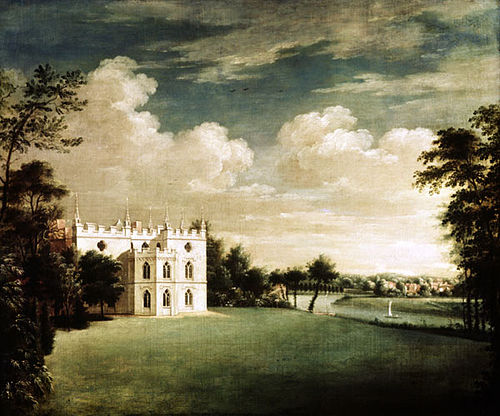 Strawberry Hill, Twickenham, from the South, 1755, Johann Heinrich Müntz