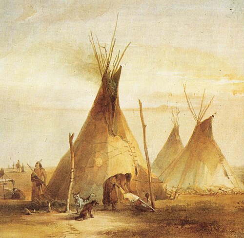 Sioux tipis, 1833, Karl Bodmer
