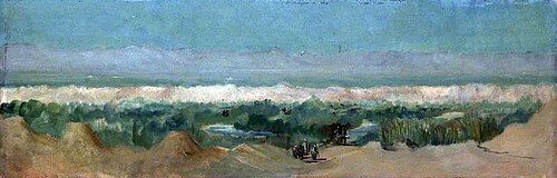 Desert Landscape with Figures Approaching an Oasis, 1899, Caroline Emily Gray Hill