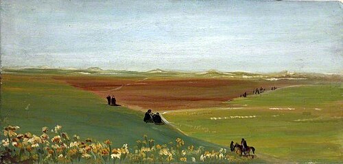 Landscape with Fields, Flowers and Figures, 1899, Caroline Emily Gray Hill