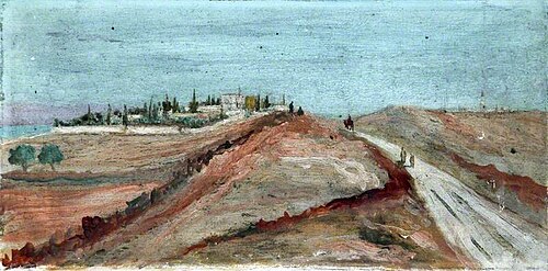 Landscape with a Hilltop Road Leading to a Walled Estate, 1899, Caroline Emily Gray Hill