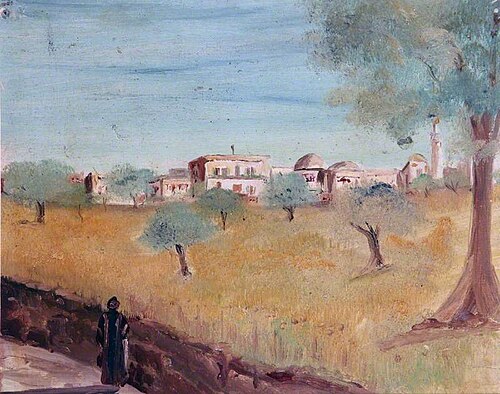 Landscape with a Village and Olive Trees, 1899, Caroline Emily Gray Hill