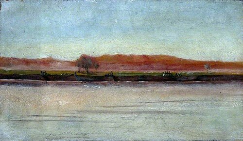 Landscape with a River or Lake Shore and Mountains, 1899, Caroline Emily Gray Hill