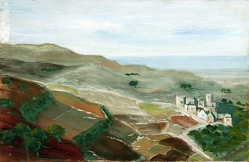 Landscape with a Hillside Town near the Sea, 1899, Caroline Emily Gray Hill