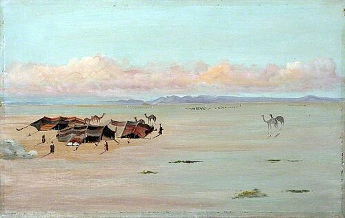 Desert Landscape with Bedouin Tents, Camels and Figures, 1899, Caroline Emily Gray Hill