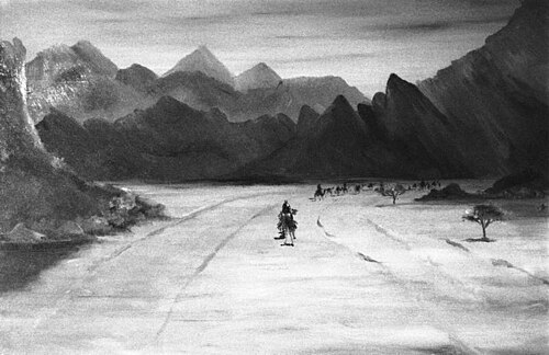 Mountainous Desert Landscape with Camel Riders, 1899, Caroline Emily Gray Hill