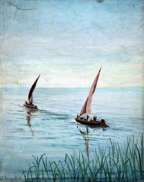 Two Boats by a Shore, 1899, Caroline Emily Gray Hill