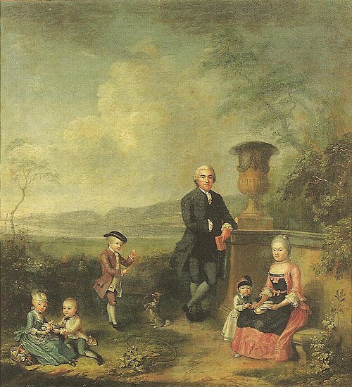 Pfarrer Reinhard Graviseth und seine Familie., 1760, Johann Ludwig Aberli