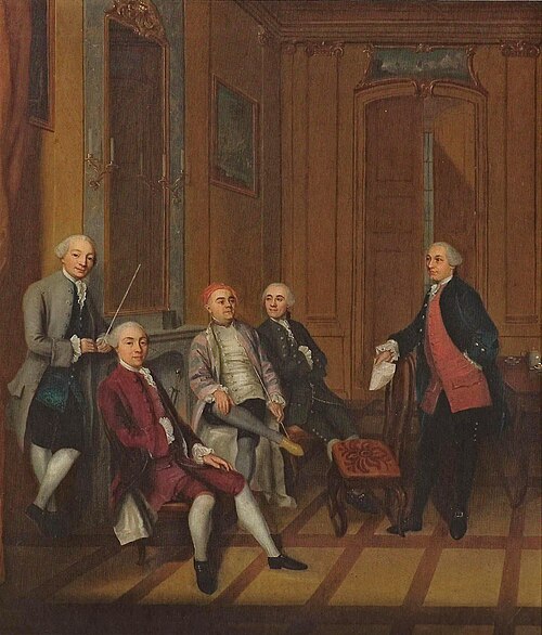 Freundeskreis am Kamin., 1758, Johann Ludwig Aberli