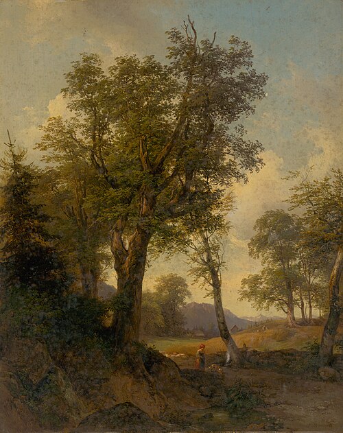 Alpine Landscape with Trees in the Foreground, 1852, Joseph Höger