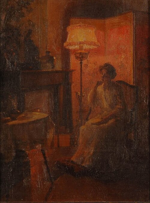 Lecture du soir, 1900, Marcel Rieder