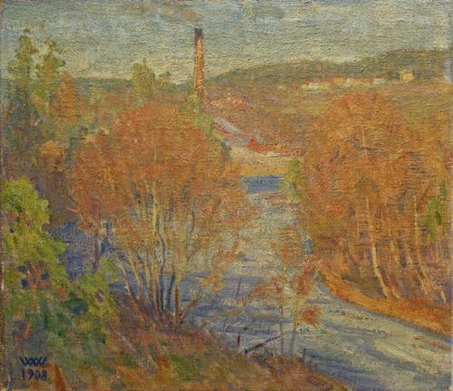 From Lysakerelven, 1908, Wilhelm Wetlesen