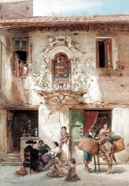Roman Street Scene, 1850, Ludwig Passini
