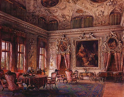 The Salone of the Palazzo Barbaro, 1855, Ludwig Passini
