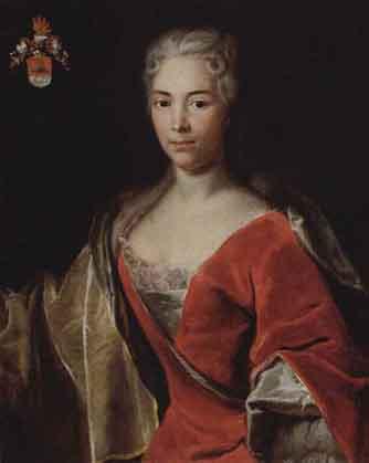 Bildnis Ursula Freudenreich geb. Fischer (1687-1764)., 1723, Johann Rudolf Huber
