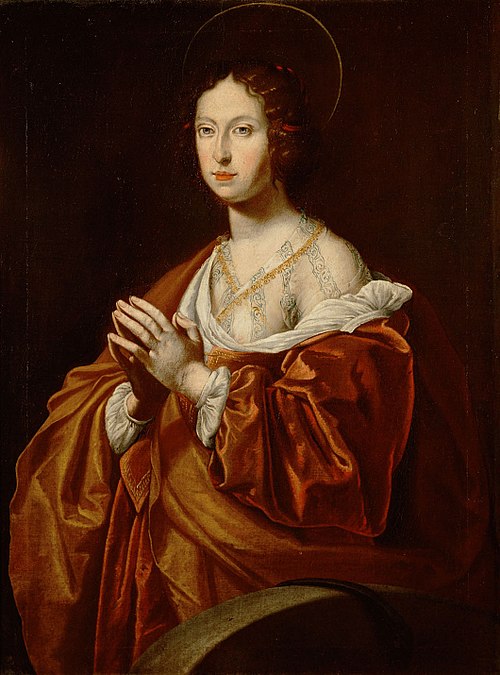 Claudia de' Medici (1604-1648), Erzherzogin, als Hl. Christine von Bolsena, Halbfigur, 1637, Lorenzo Lippi