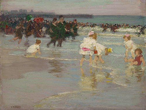Beach Scene (or Sunday on the Beach), 1915, Edward Henry Potthast