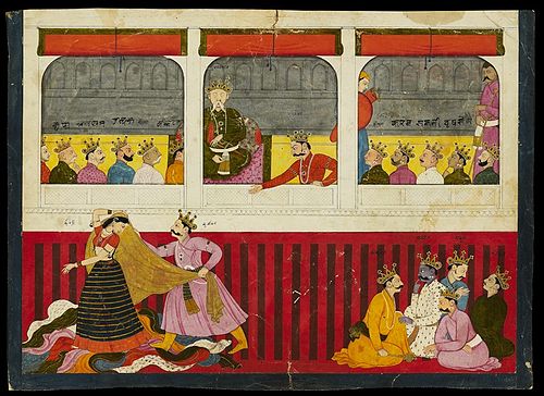 The disrobing of Draupadi, 1760, Nainsukh