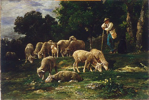 Tending the Flock, 1858, Charles Jacque
