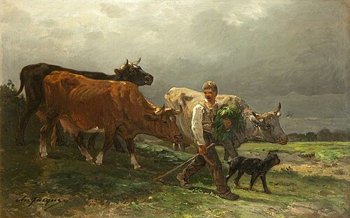 Breton Lad with Cattle, , Charles Jacque