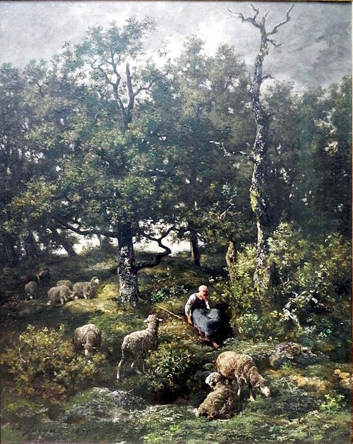 Schäferin mit Herde, 1875, Charles Jacque