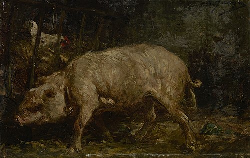 A stable, 1861, Charles Jacque