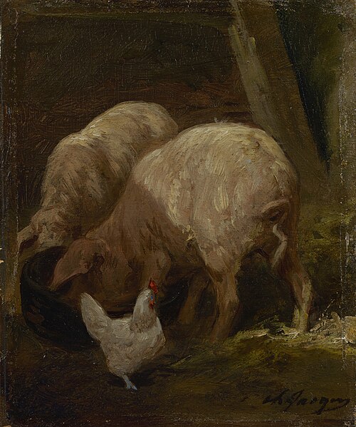 Pigs, 1852, Charles Jacque
