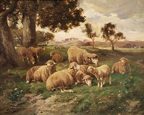 Landscape and Sheep, , Charles Jacque