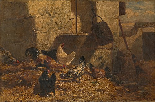 Chickens, 1861, Charles Jacque