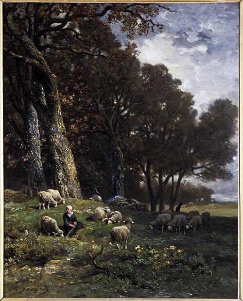 Moutons au pâturage, 1873, Charles Jacque