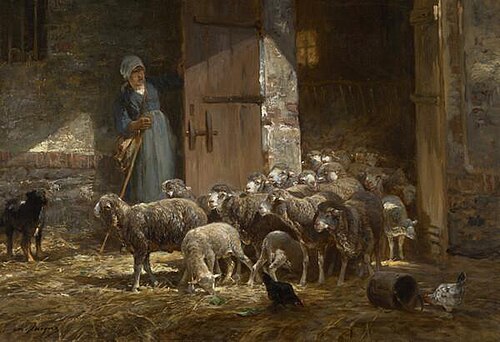 Leaving the Stall, 1853, Charles Jacque