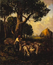 Landscape with Sheep and Shepherdess, , Charles Jacque