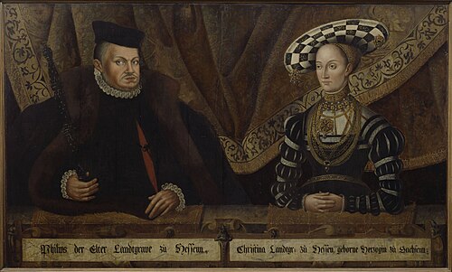 Double portrait of Philipps des Großmütigen and his wife Christine, 1587, Jost vom Hoff