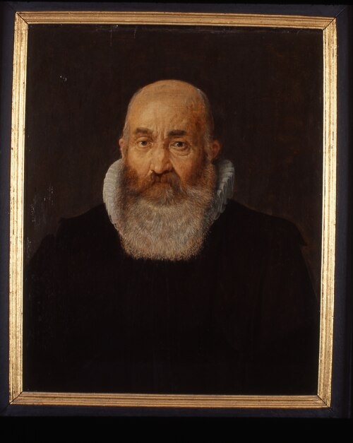 Portret van Bonaventura Vulcanius, hoogleraar Grieks en Latijn te Leiden, 1609, unknown