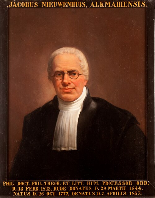 Portret van Jacob Nieuwenhuis, hoogleraar Logica en Geschiedenis van de Nieuwere Wijsbegeerte te Lei, 1801, unknown