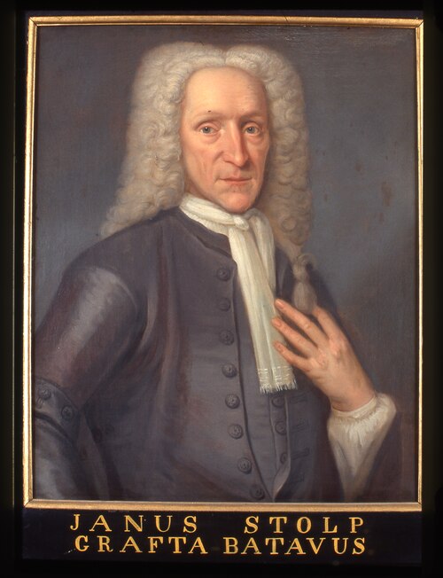 Portret van Janus Stolp, stichter van het Legatum Stolpianum, 1701, unknown