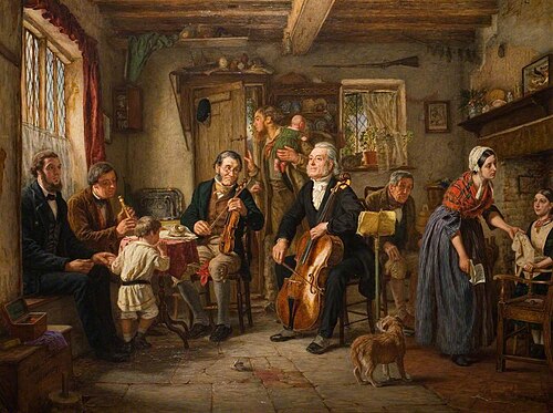 A Philharmonic Rehearsal in a Farmhouse, 1860, John Evan Hodgson
