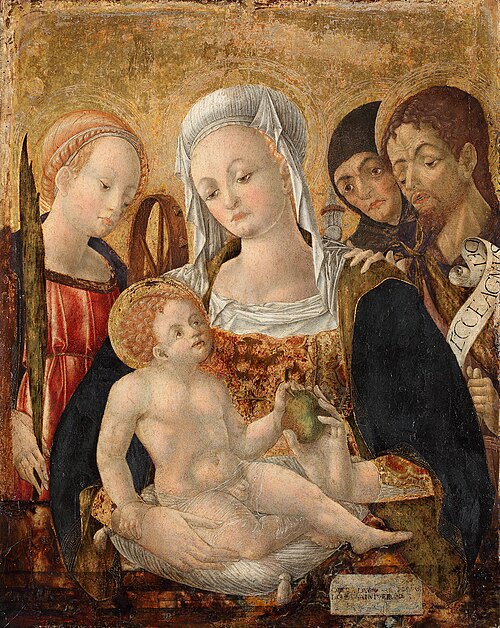The Virgin and Child with Sts. Catherine of Alexandria, Clara and John the Baptist, 1465, Alvise Vivarini