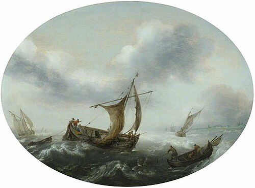 Dutch Boats in a Strong Breeze, 1632, Hans Goderis