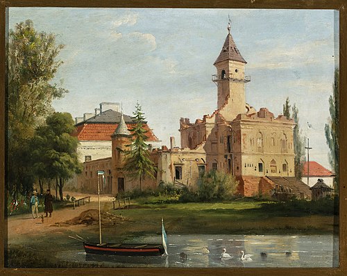 View of the castle in Radziejowice, 1840, Janvier Suchodolski