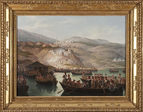 Episode in the Caucasian wars – Crossing the river in Arcx, 1843, Janvier Suchodolski