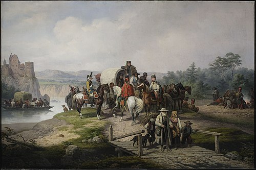 Carts at the riverside, 1871, Janvier Suchodolski