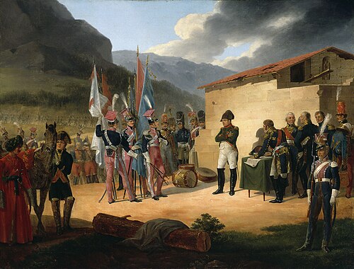 Bataille de Tudela (Napoléon recevant les bannières capturées de Wincenty Krasinski)., 1827, Janvier Suchodolski